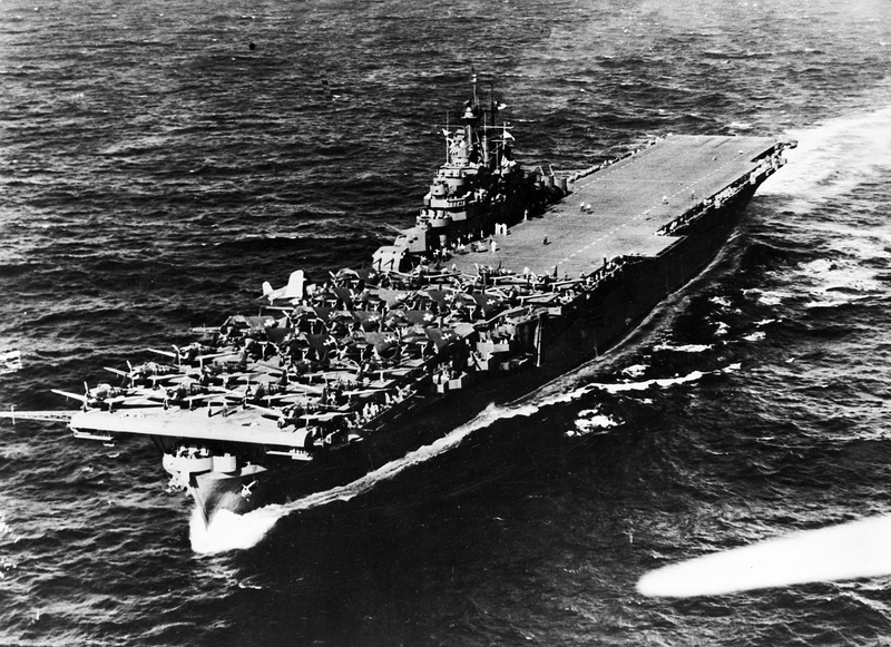 Essex-class aircraft carrier USS Intrepid, July 1945.
